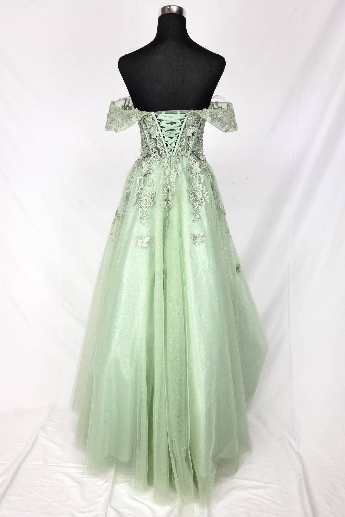 Chicas - Venta al por mayor Vestido - Mujer - Vestido con hombros descubiertos y mariposas C35017