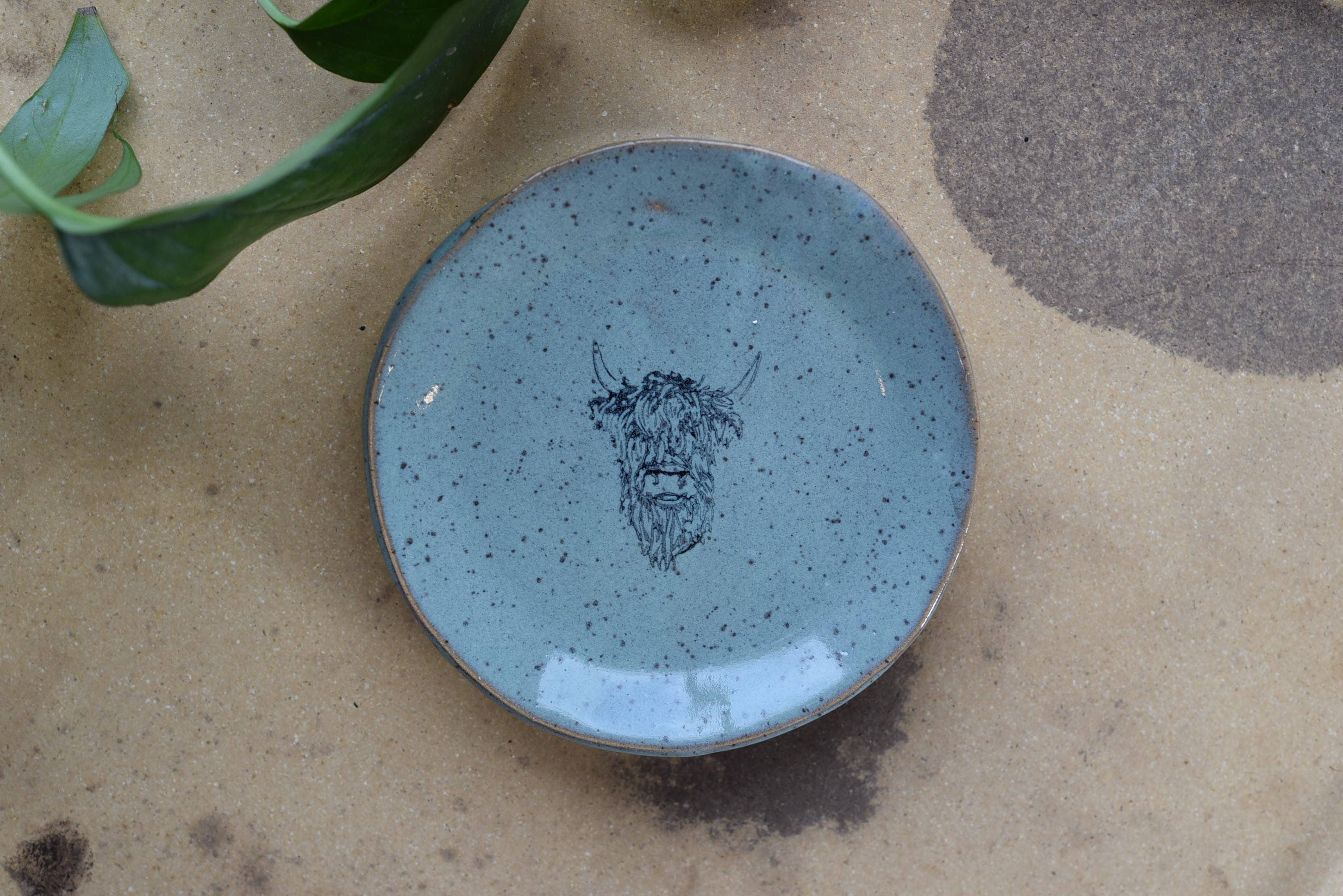 Mud & Maker - Wholesale Jewelry Dish - Mini Plate - Highland Cow | Hairy Coo | Scotland Cow