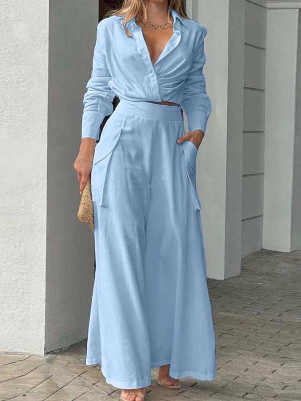 Lily Clothing - Wholesale Top & Pant Set (NOT Loungewear) - Women's - SOLID COLOR TEMPERAMENT COMMUTER FASHION SET14