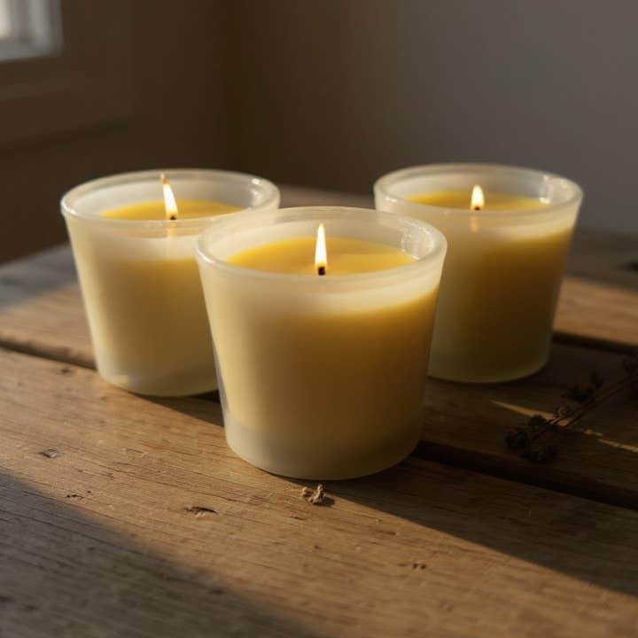The Stuff I Love - Wholesale Votive Candle - Beeswax Votive Candles x 3 Made with Pure Beeswax from our Home Apiary in the Lincolnshire Wolds0