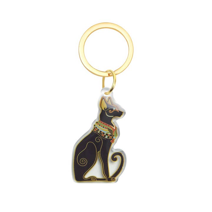 Real Sic - Vendita all'ingrosso Portachiavi - Unisex - Portachiavi in acrilico con gatto egiziano - Museo Souvenir dell'Antico Egitto
