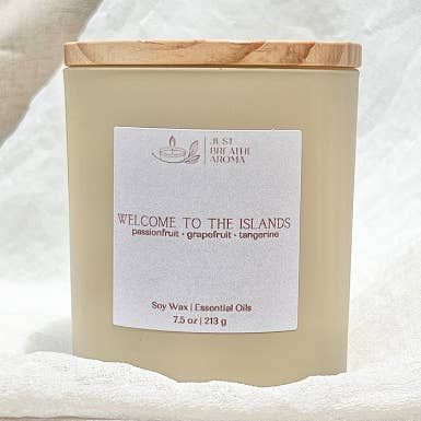 welcome to the islands aromatherapy candle | 7.5 oz | single for wholesale by Just Breathe Aroma