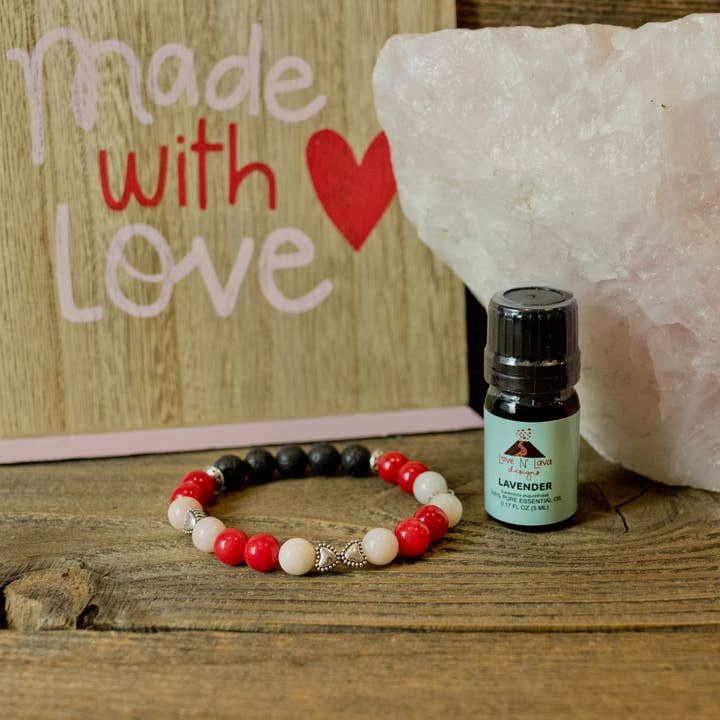 Valentine’s Day Heart Diffuser Bracelet for wholesale by Love N’ Lava Designs
