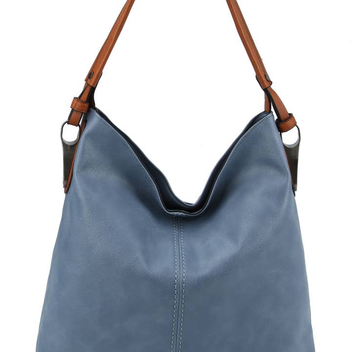 MiMi Wholesale - Wholesale Shoulder Bag - Women's - LHL001-2 Side Metal Accent Hobo Bag