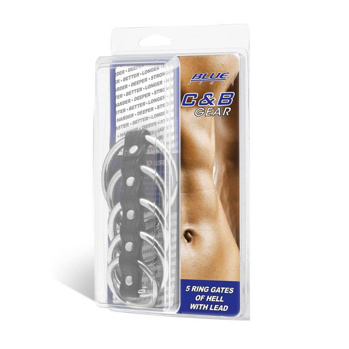 Lux Fetish Store - Wholesale Sex Toy - 5 Ring Metal Gates of Hell with Leash Lead2