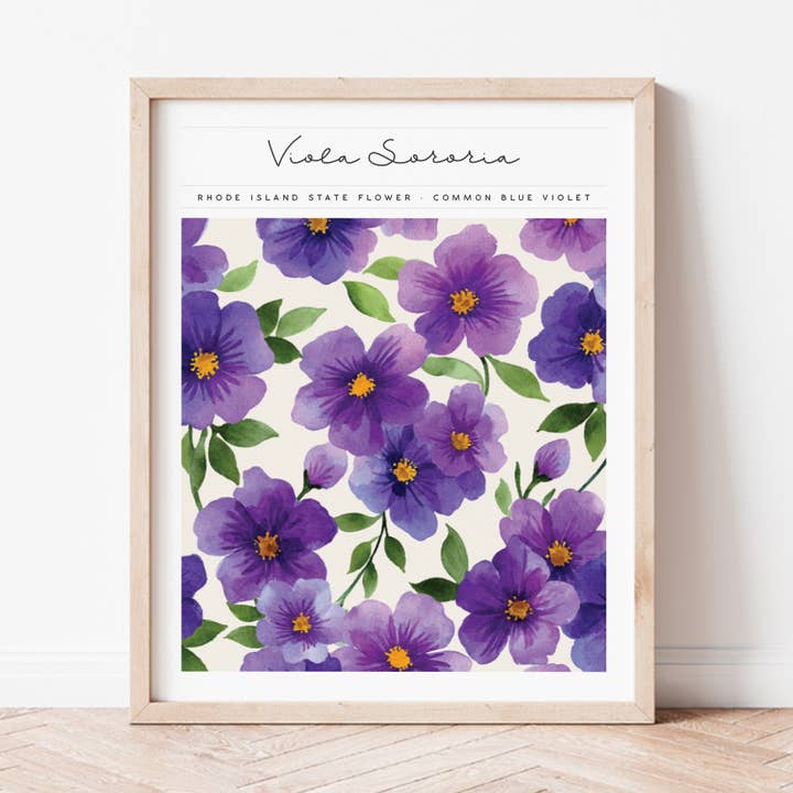 Rhode Island State Flower Art for wholesale by Backstory Map Co.