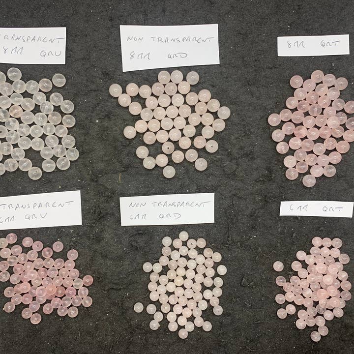 A l'or gemmes - Wholesale Beads - QRU, QRD, QRT pink quartz comparison