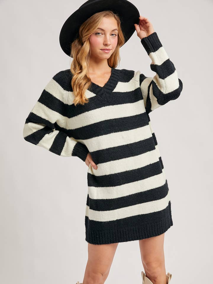 STRIPE SWEATER DRESS for wholesale by Bluivy