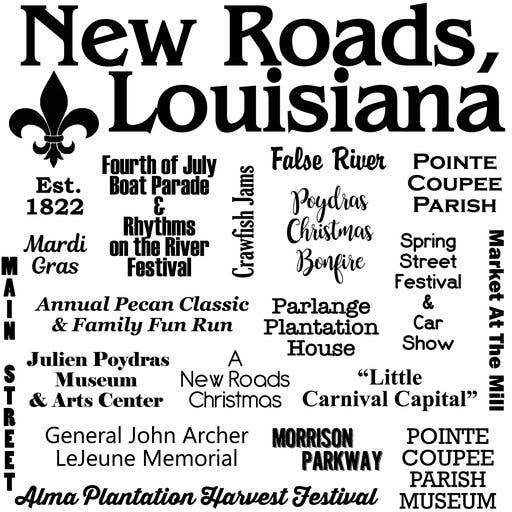 Strofinaccio da cucina Souvenir, New Roads, LA, regalo per la vendita all'ingrosso da parte di Distinctive Design Wholesale