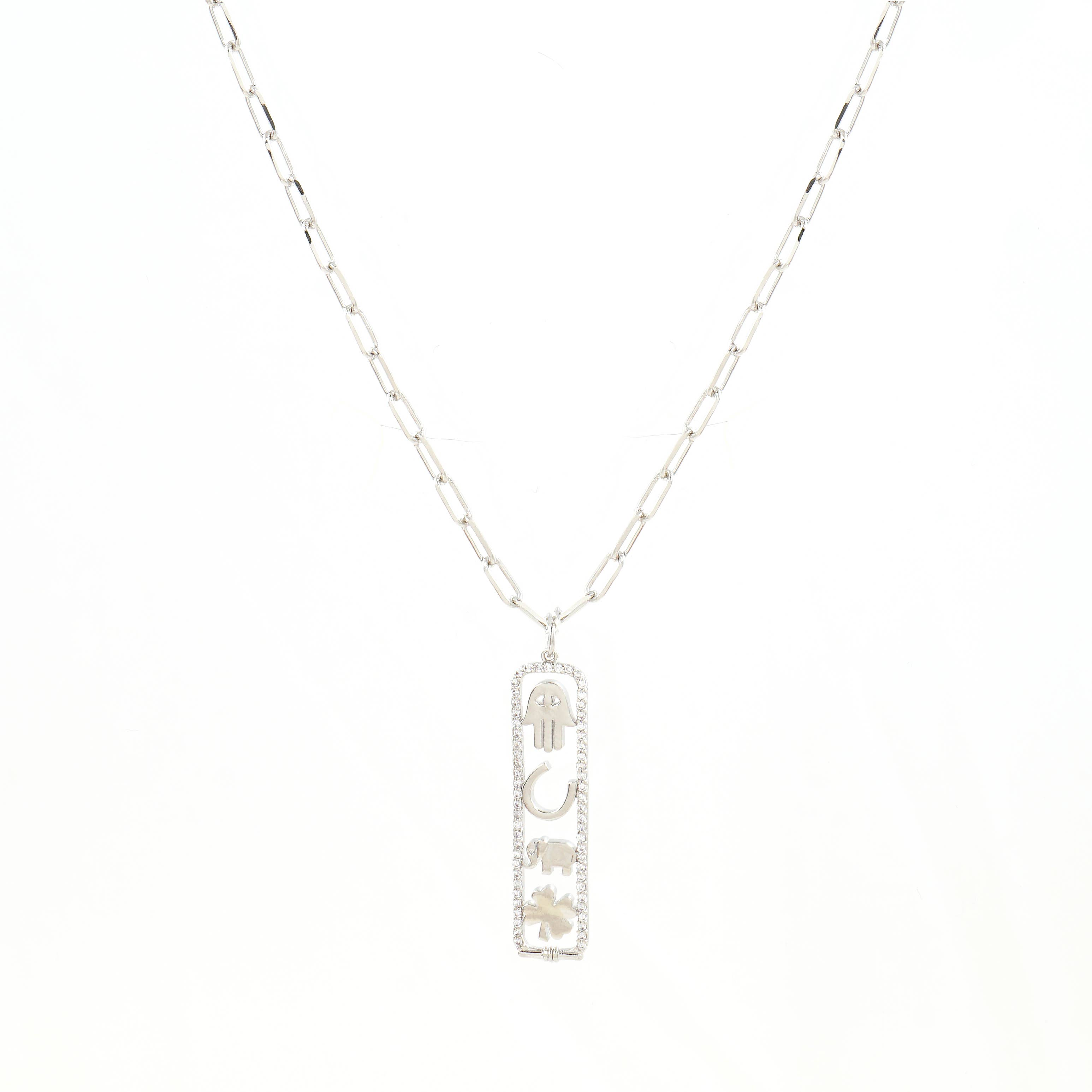 OHBOOBA DESIGN - Wholesale Pendant/Charm Necklace - Gold Plated Luck and Protection Long Cartouche Necklace1