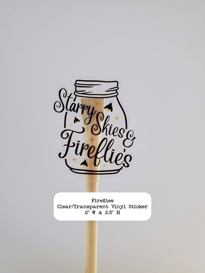 Fireflies Clear Vinyl Sticker for wholesale by Fig Tree Works