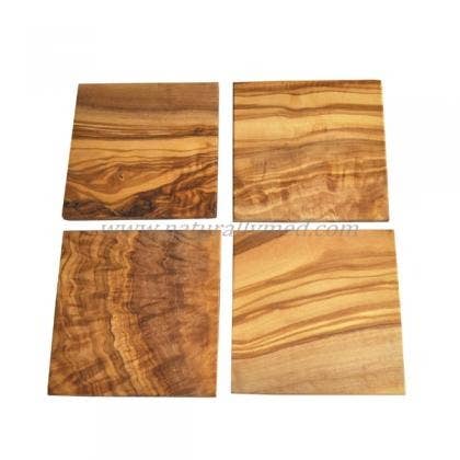 Naturally Med Inc. - Wholesale Coasters - Olive Wood Square Coasters - Set of 42