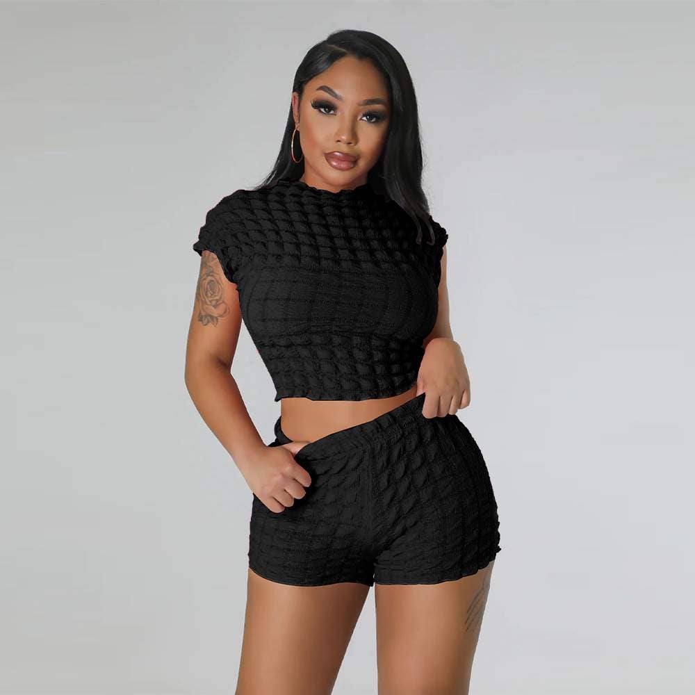 Fashion Combination – wholesale Top & skirt set – Women's – bubble set casual sleeve women sets0