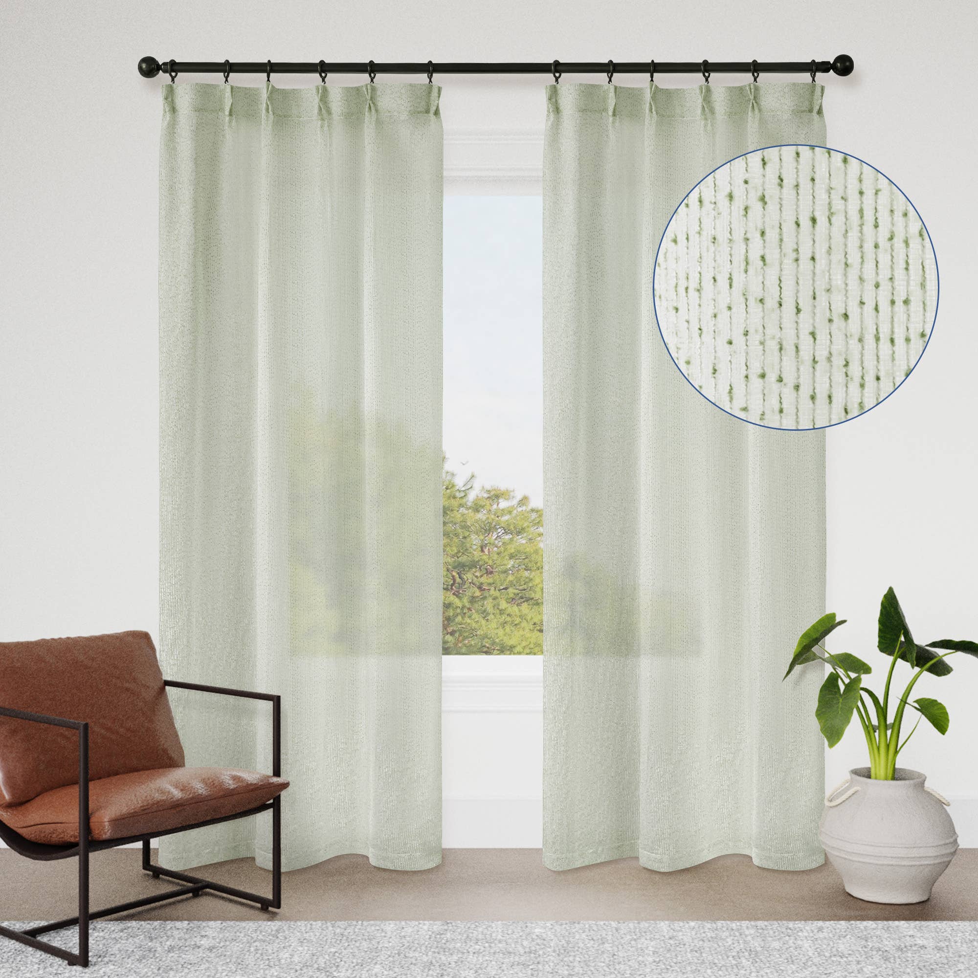 Awesome Home – wholesale Gardin – Enkel gardinpanel med nypveck med krokar och ringar10