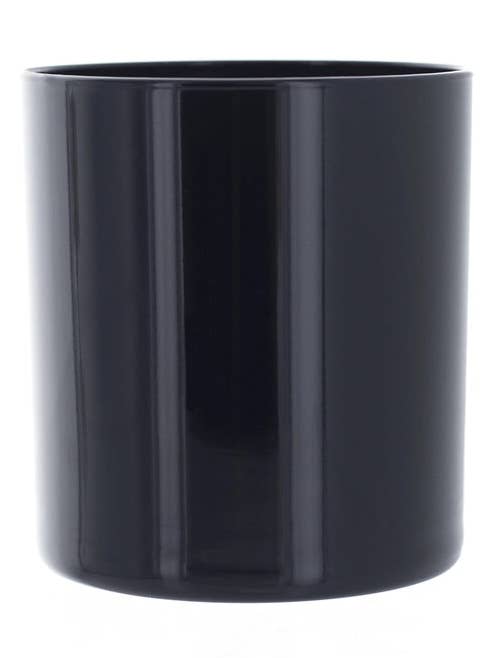 High Gloss Black Glass - 14oz White Label Candle for wholesale by Waterloo Candle Co.