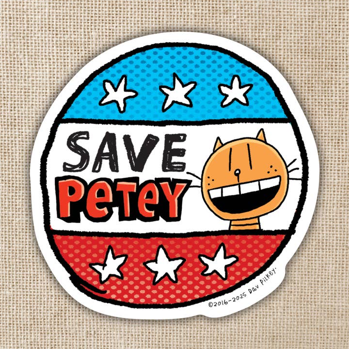 Sauvez Petey Autocollant | Dog Man pour la vente par Kingdom of Threads