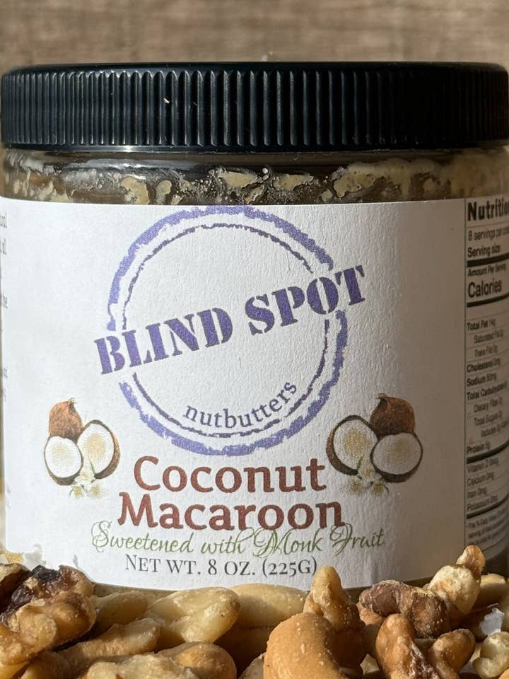 Macaron à la noix de coco avec fruit du moine 8 oz pour la vente par Blindspot Nutbutters