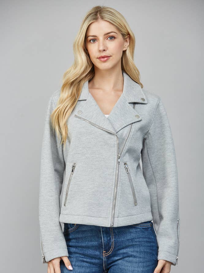 STRIKKET STOF MOTO JAKKE FJ75167 for engroshandel hos FATE