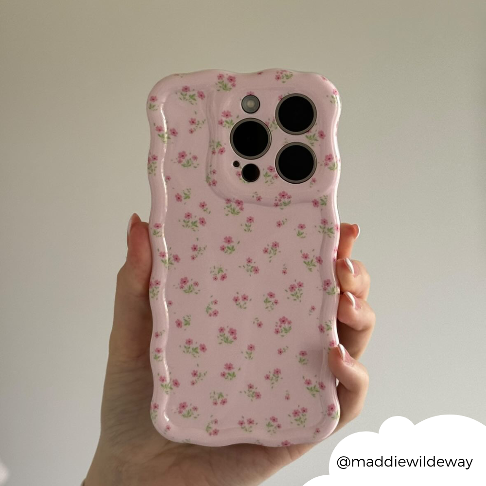 Coconut Lane - Wholesale Phone Case - Women's - Wavy Phone Case - Ditsy Floral Pink12