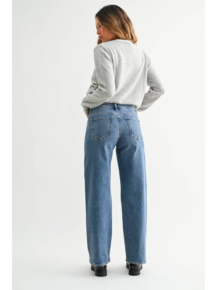 JUST BLACK DENIM - Wholesale Jeans - Women's - BP457J - MED - Mid Rise Slim Wide Leg3