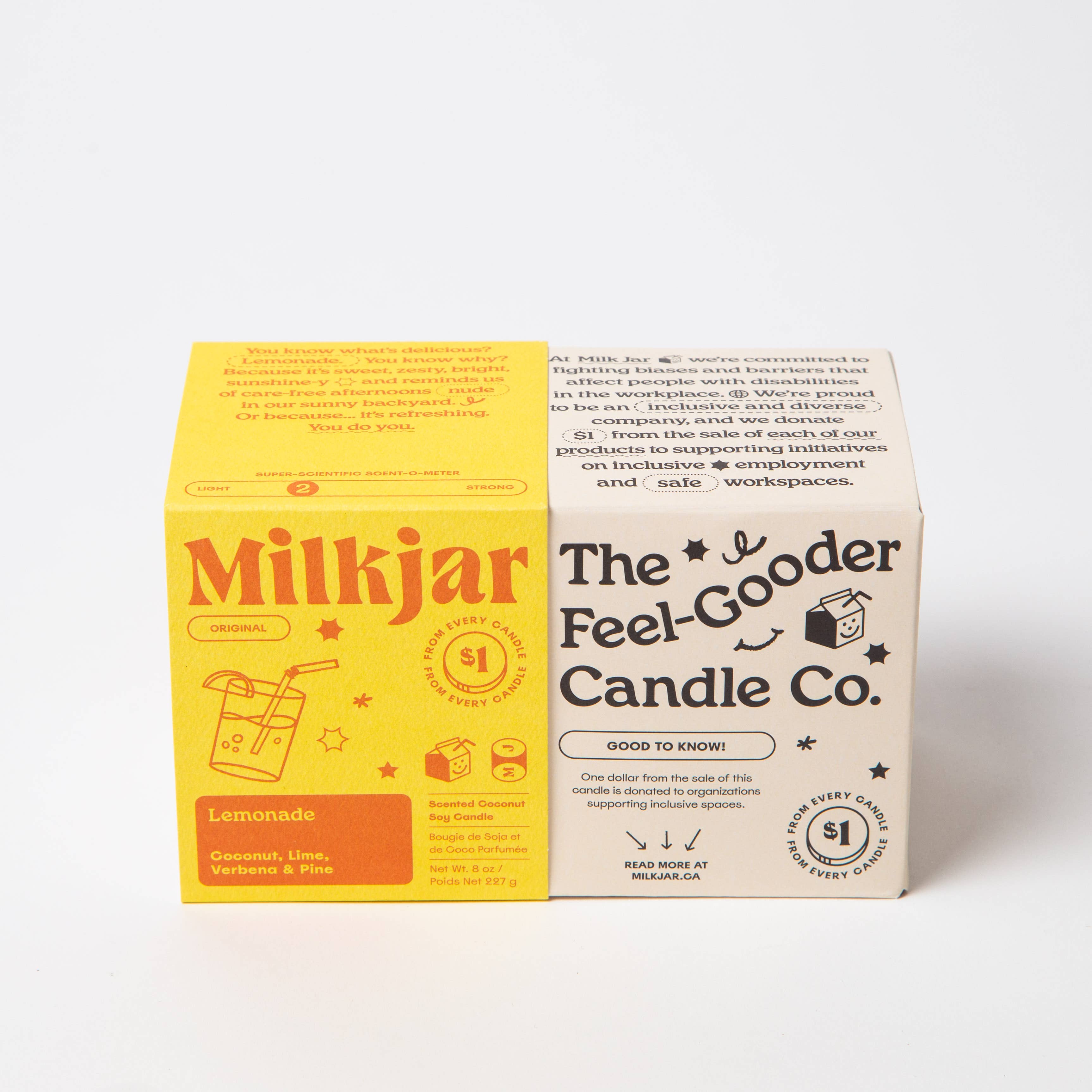 Milk Jar Candle Co. - Vente Bougie en bocal - Limonade - Bougie de soja de 8 oz à la noix de coco, au citron vert et au pin6