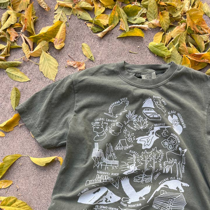 Traildust Goods - Wholesale Screen Printed T-Shirt - Unisex - Pennsylvania Nature Souvenir T-Shirt Comfort Colors 4