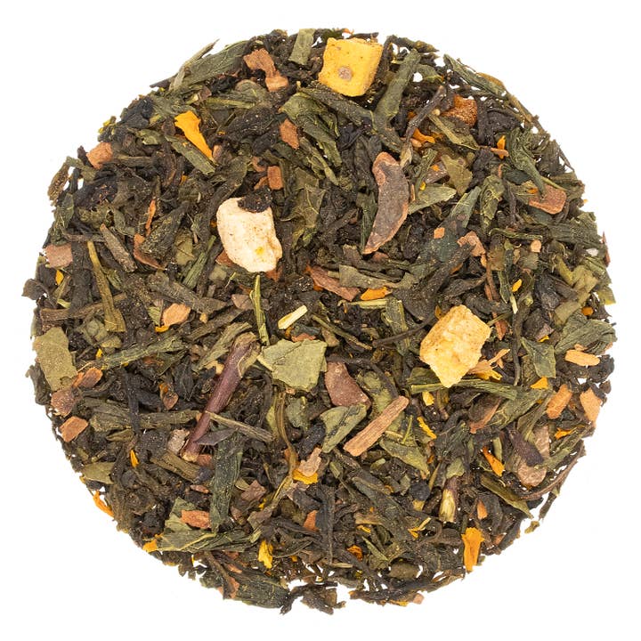 NEW! Vanilla Pumpkin Swirl Green Loose Leaf (4 sizes) for wholesale by The Grateful Tea Co