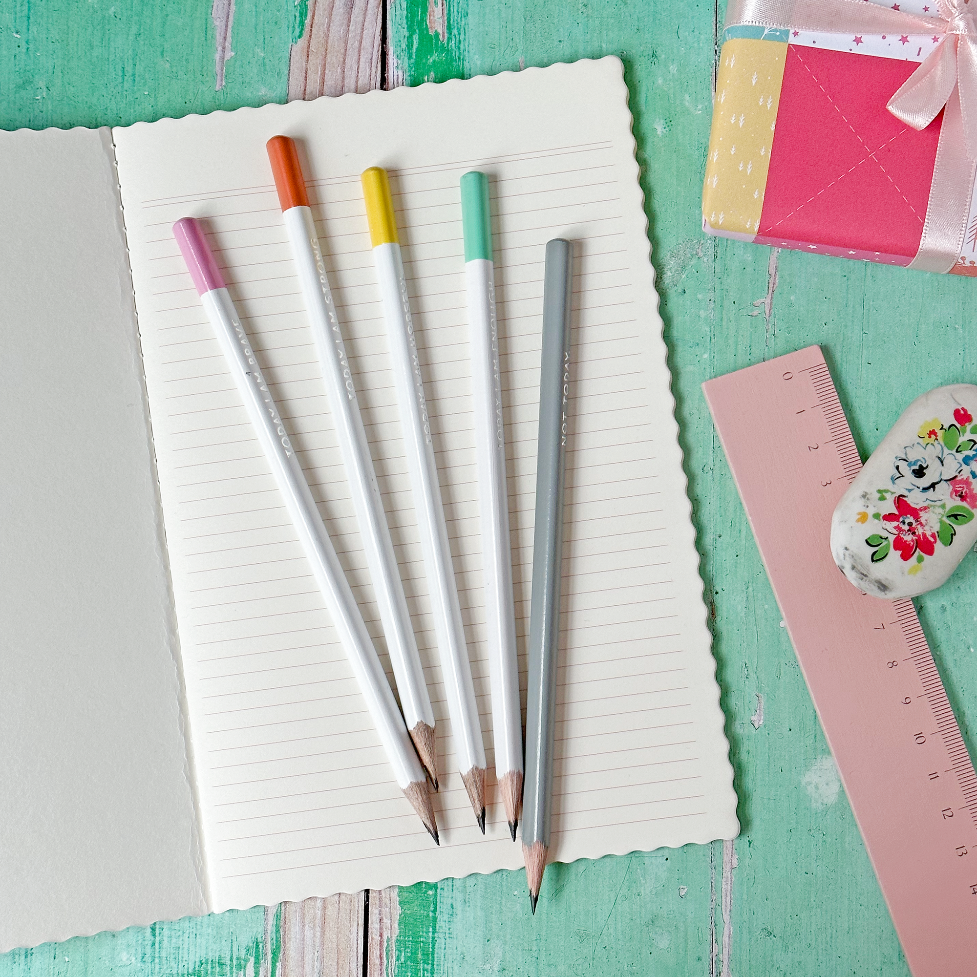 Clara and Macy - Wholesale Pencil - Single 'Today I Am Strong' Positive Pencil3