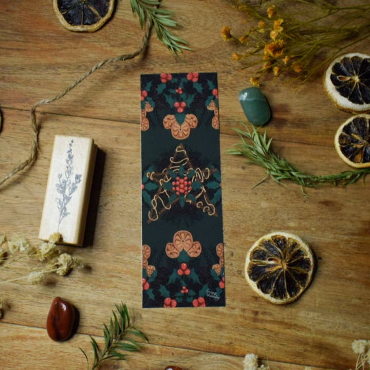 Yule Wreath Bookmark for wholesale by Creepy Charming