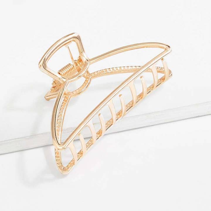 Metal Hair Clip for Women Hair Claw Clip Medium (Gold) for wholesale by verona home and gift