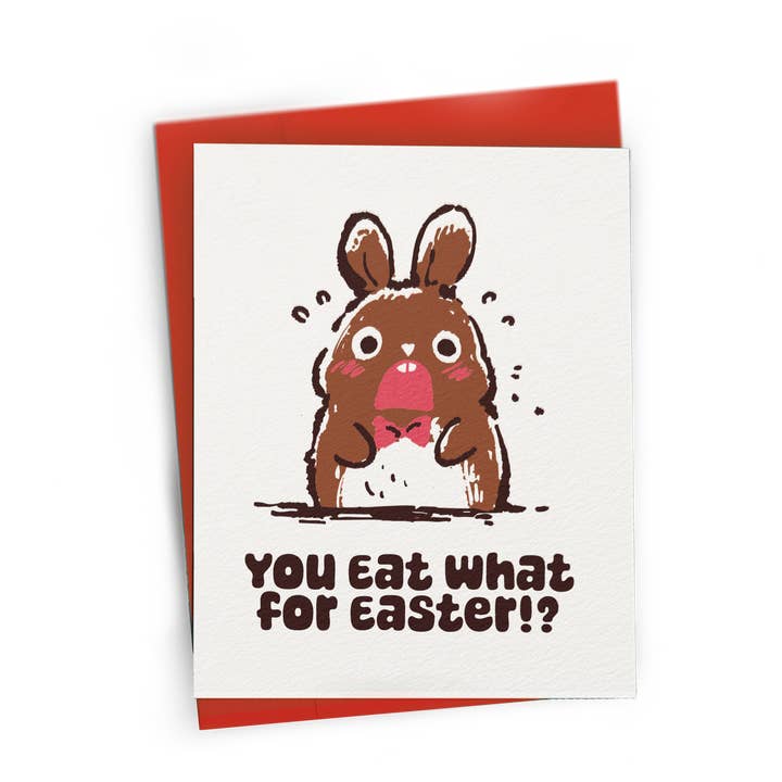 Du äter vad till påsk!? - A2 Påskhälsningskort för wholesale av Petty Paper Studio