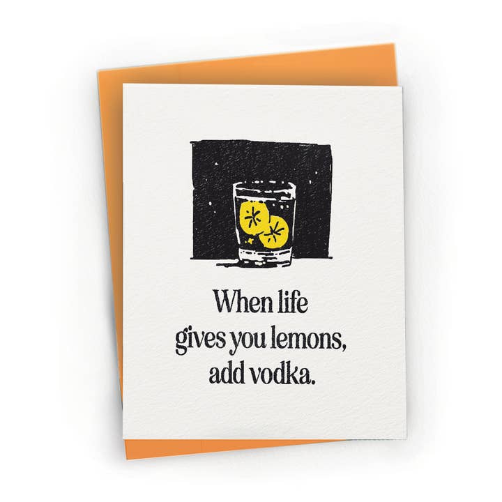 When Life Gives You Lemons - A2 Encouragement Greeting Card for wholesale by Petty Paper Studio