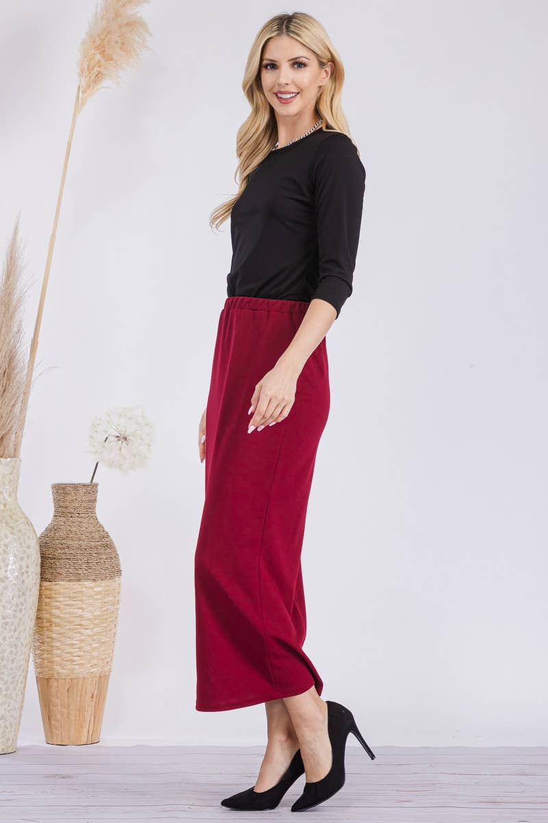 Celeste Clothing - Wholesale Skirt - Women's - CLASSSIC LONG PENCIL SKIRT IN MISSY & PLUS SIZE -CS2377013