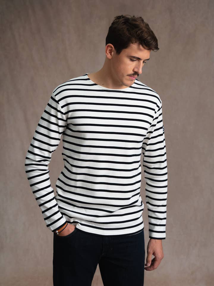 D42CORDAGE, Herre langærmet stribet top for engroshandel hos Hublot Mode Marine