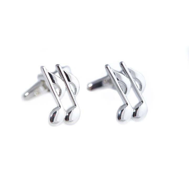 BeyBerk International - Wholesale Cufflinks - Rhodium Music Cufflinks