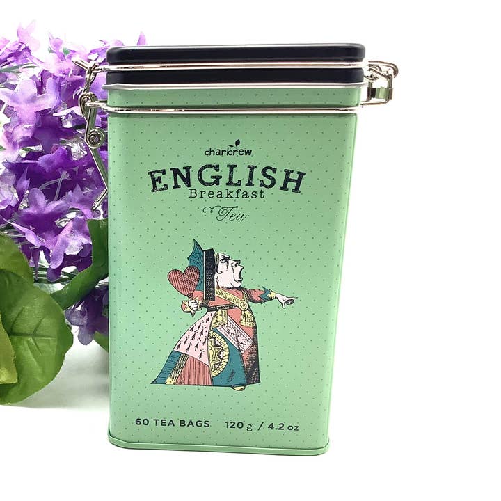 Alice in Wonderland Queen of Hearts British tea canister for wholesale by All Little Cute Things