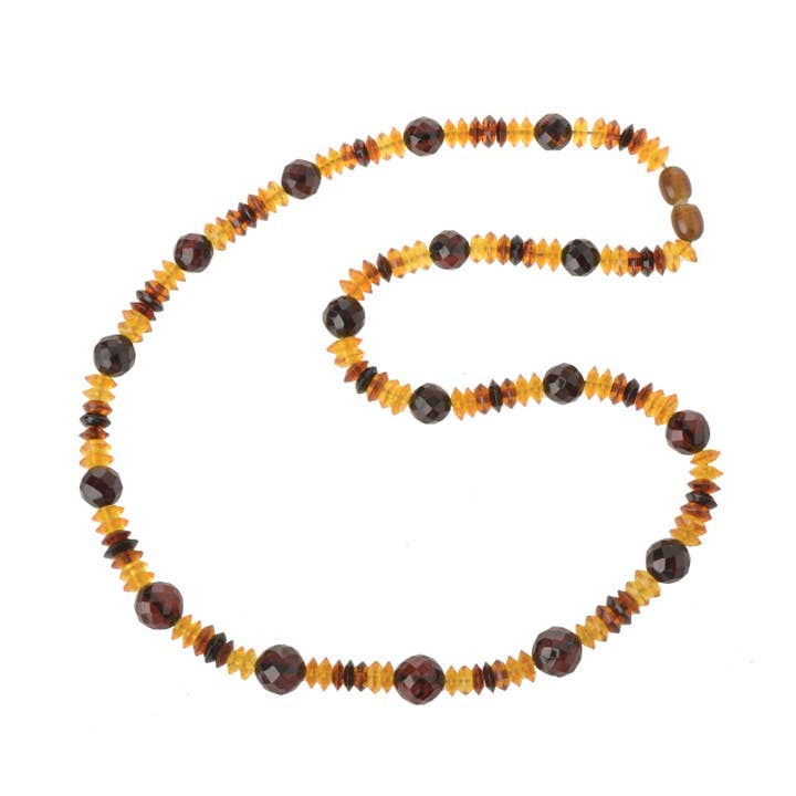 Multi Color Polished Faceted Amber Necklace for Adult for wholesale by The Natural Amber