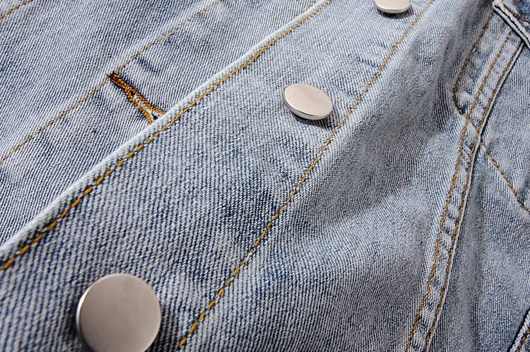 Blå JK123Y Denimjacka med avtagbart foder och krage i päls för wholesale på Faire11