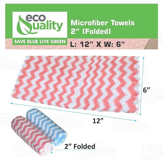 EcoQuality - Wholesale Dishcloth - Cotton Microfiber Towels Multi Color2