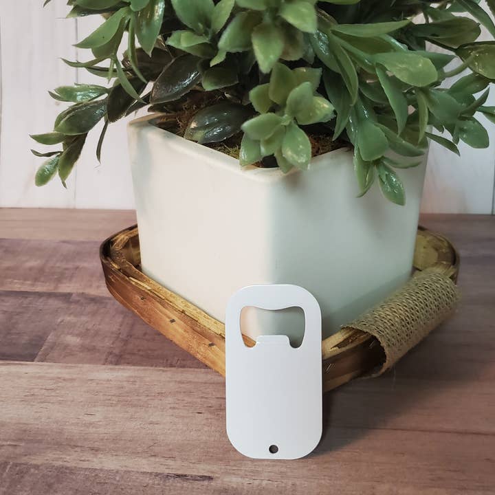 ACC Sublimation Blanks - Wholesale Bottle/Wine Opener - Sublimation Dog Tag style bottle opener blanks, white double sided RTS