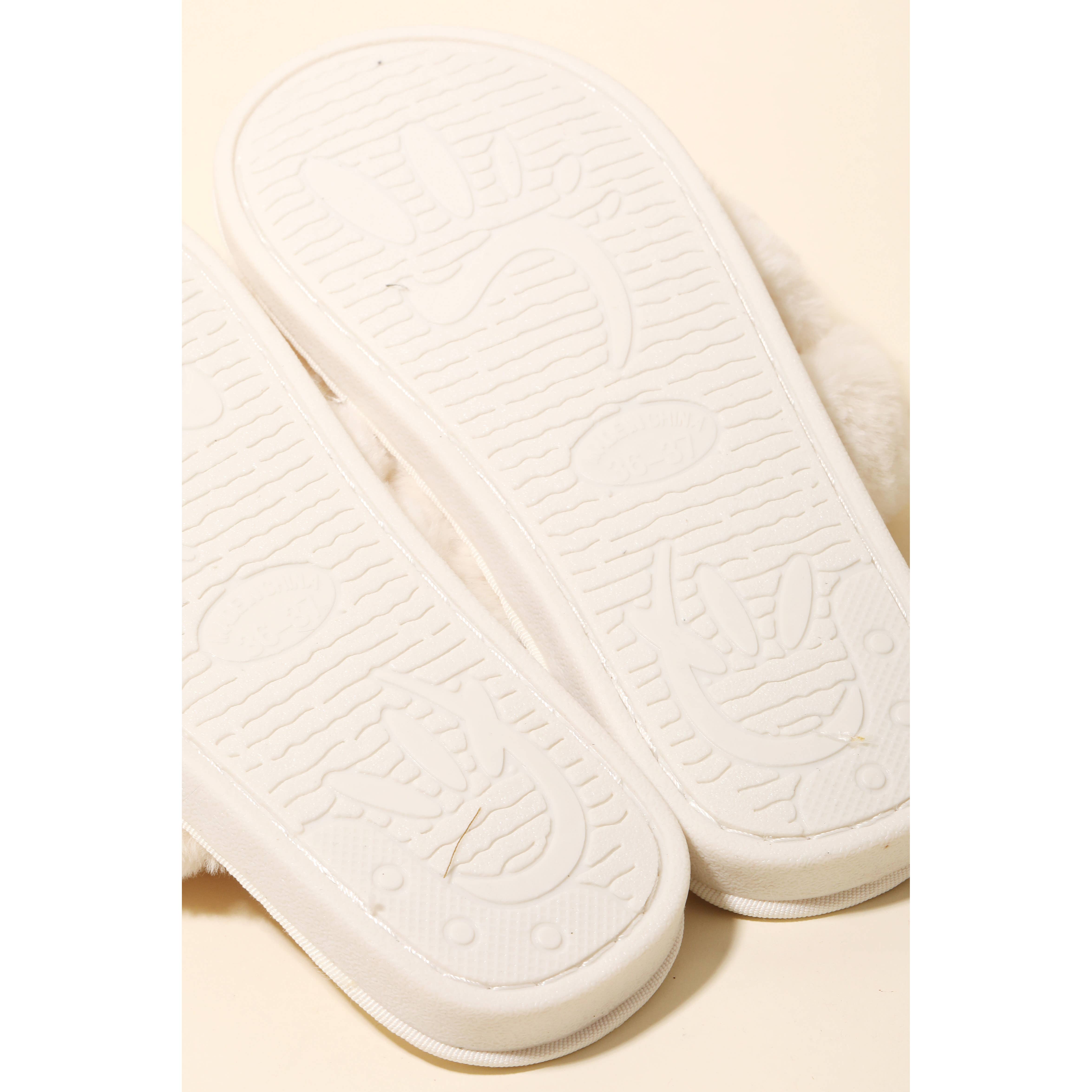 Anarchy Street - Wholesale Slippers - Women's - Open Toe Cross Band Fur Slippers2