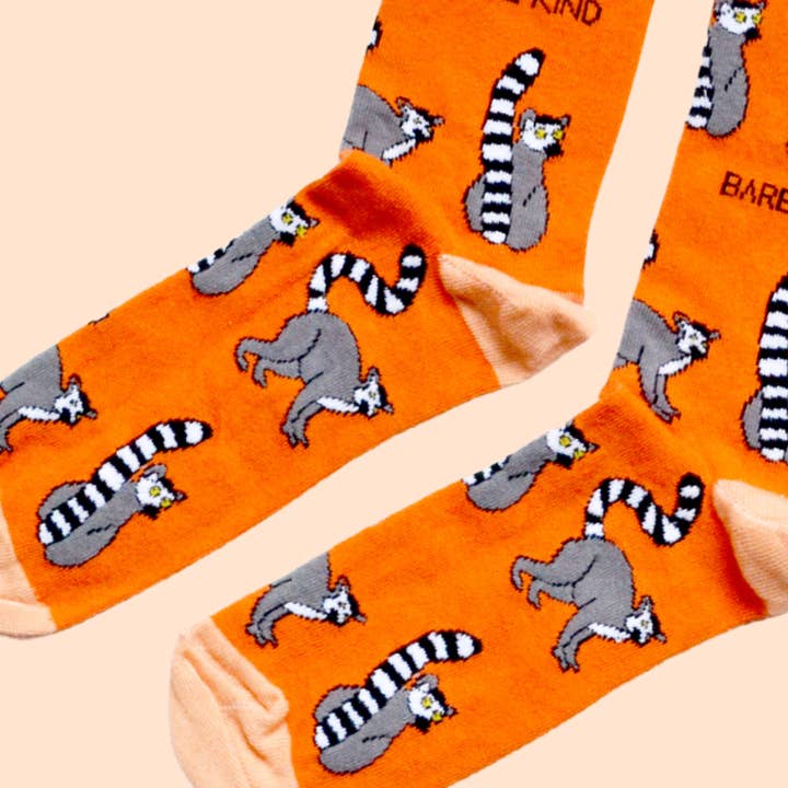 Bare Kind Socks - Wholesale Socks - Unisex - Lemur Socks | Bamboo Socks | Orange Socks | Funky Socks3