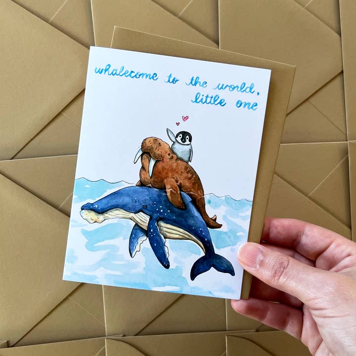 Paper Wilderness – wholesale Babykort – Whalecome To The World Little One Babykort