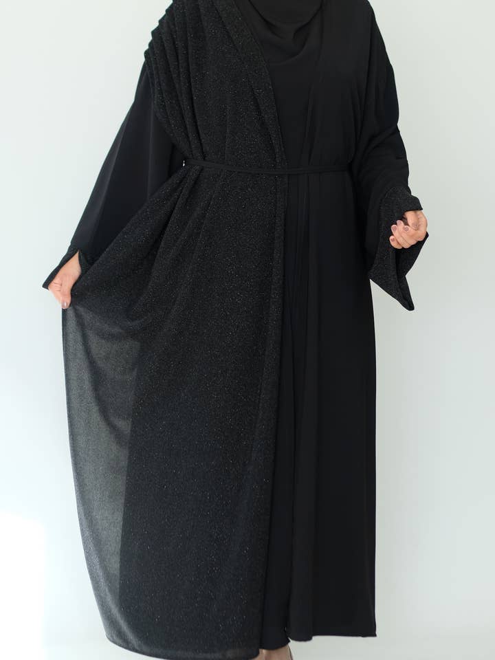 SAIS Fashion - Wholesale Kaftan - Women's - 2-Piece Abaya with Scarf in Mocha Mousse and Black