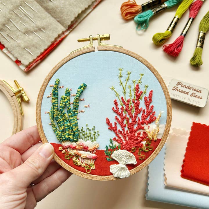 MCreativeJ - Wholesale Embroidery/Cross Stitch Supplies - Under the Sea - 3D Raised Stitching - Advanced Embroidery Kit