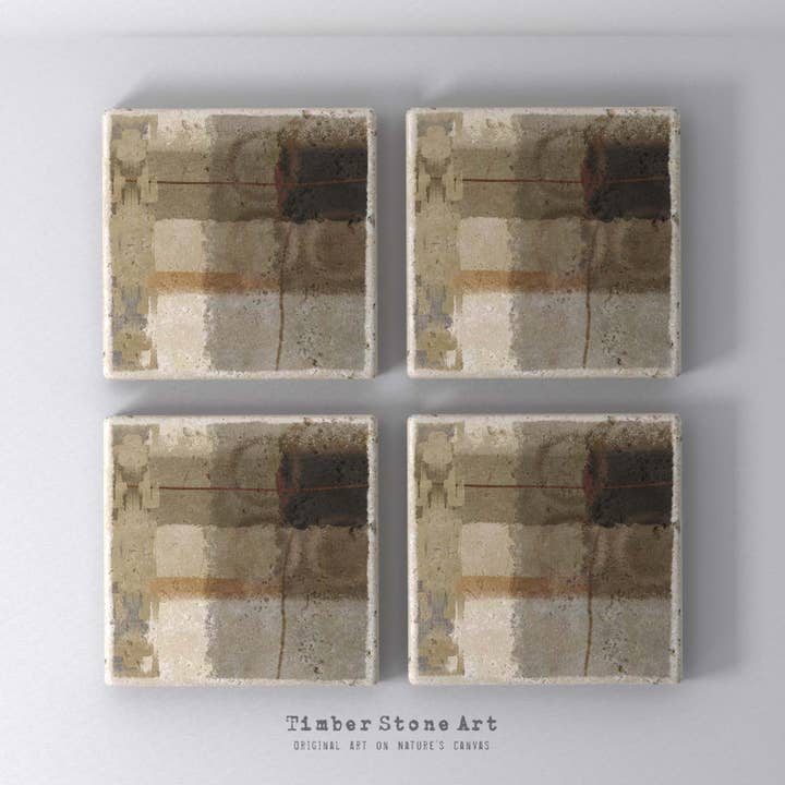 MAIN_ABS33_467 - Set Of 4 Natural Stone Coasters for wholesale by Timber Stone Art