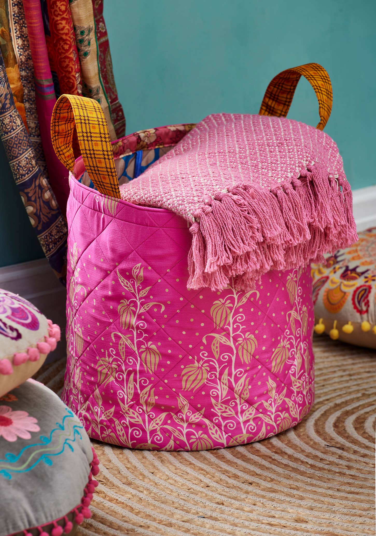 Namaste – wholesale Laundry bag – Recycled Sari Storage Laundry Bag0