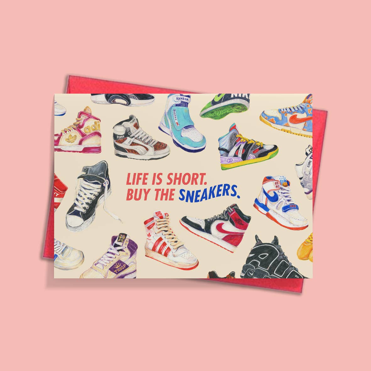 Amy Blue Illustration - Wholesale Everyday greeting card - Sneaker Greeting Card