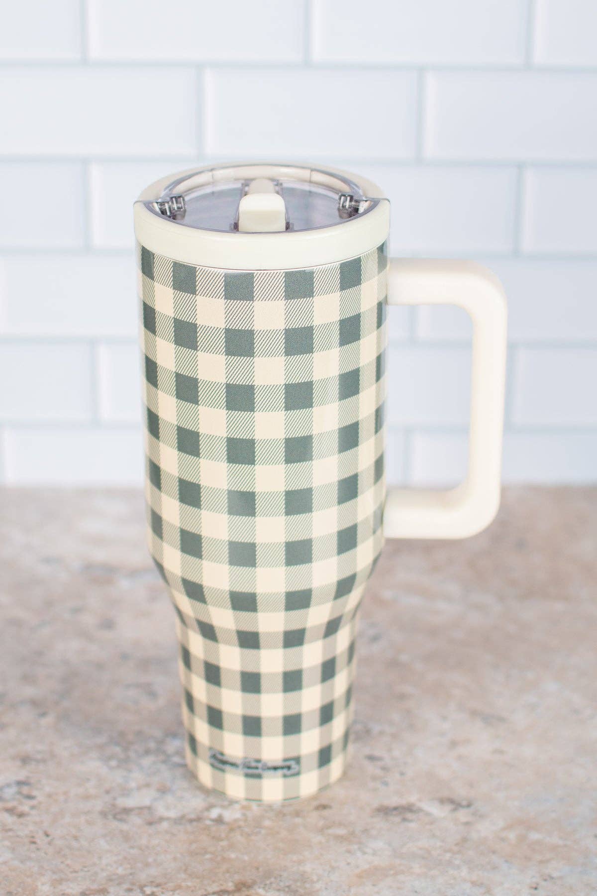 American Farm Company - Wholesale Geïsoleerd drinkgerei - Evergreen Gingham 40oz Watertank Beker5