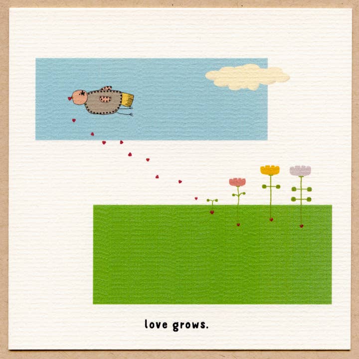 Love Grows Greeting Card for wholesale by Beth Mueller